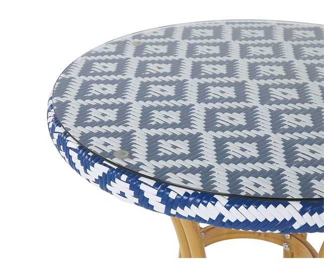 Beliani Mesa de jardim RIFREDDO 70x70 Azul Marino