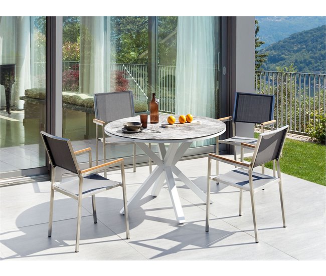 Beliani Conjunto de refeição MALETTO/GROSSETO Branco