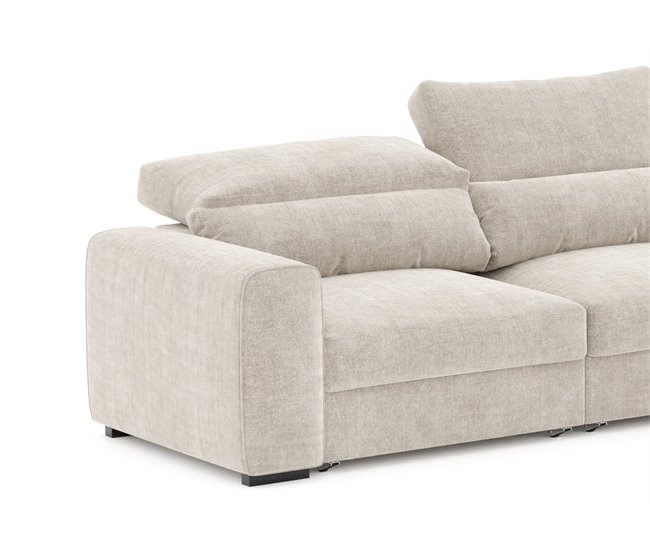 Chaise longue LANDON conversível em cama reversível Bege