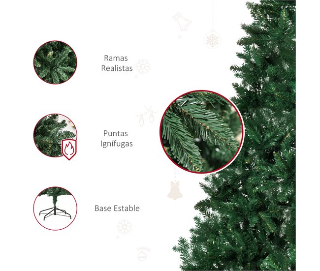 Árvore de Natal PVC, Aço HOMCOM, casa - natal Verde