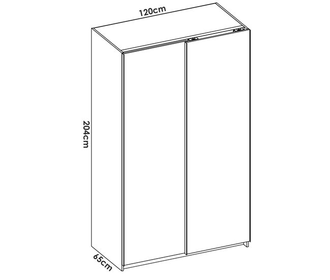 Armário 2 portas com efeito madeira Branco