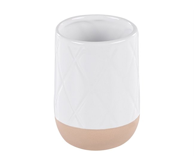 Beliani Conjunto de acessórios de banho LEBU Branco