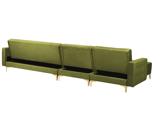 Beliani Sofá-cama Veludo ABERDEEN Verde