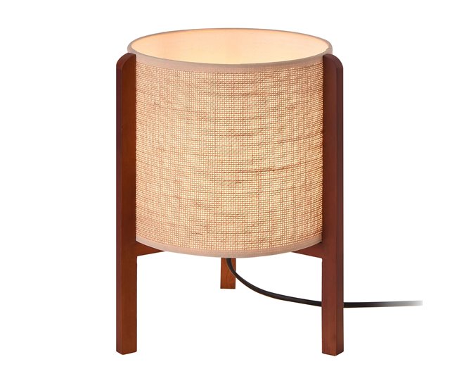 Candeeiro de mesa Solihull 1x E14 40 W madeira + tecido [lux.pro]. Bege
