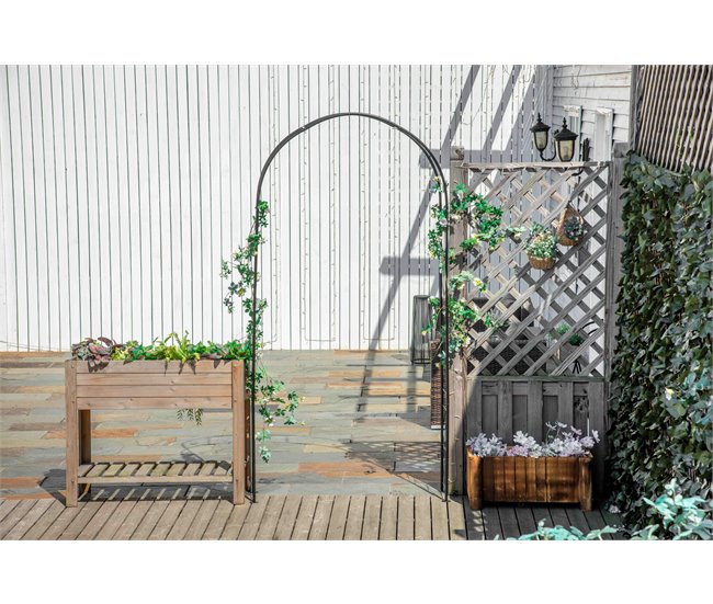 Arco de Metal para Exterior Metal Outsunny Preto