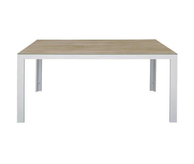 Set de jardim com mesa e 6 cadeiras ANZIO cor cinzenta Branco