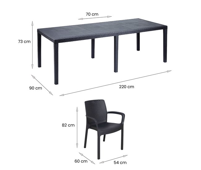 Sala de estar exterior em PVC Antracite