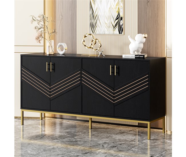 Aparador com 4 portas 160 Preto