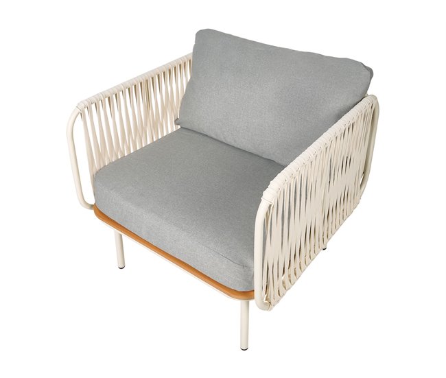 Beliani Conjunto lounge SENISE Branco/cinza
