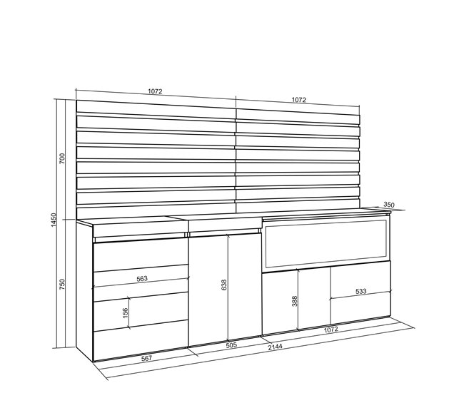Aparadores para sala de estar 214 Branco