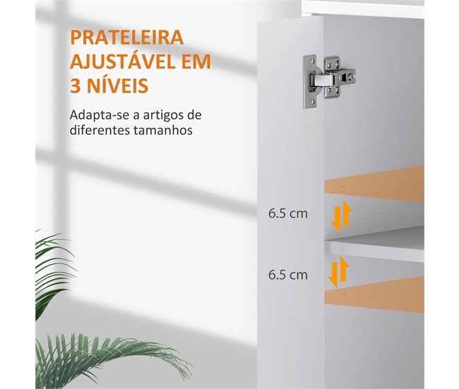 Aparador Melamina de Madeira HOMCOM Branco