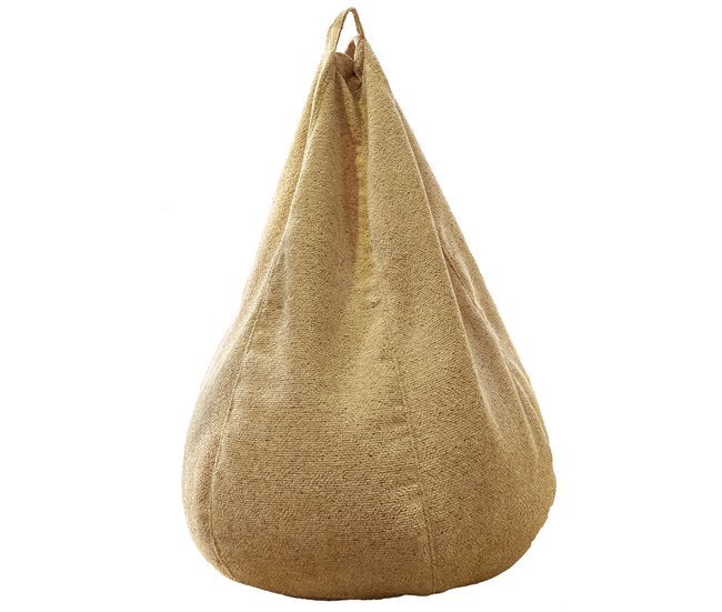 Puff pera VENUS pele de borrego 85x110cm Castanho