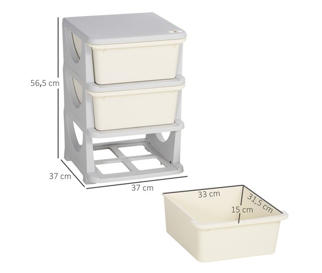 Organizador de Brinquedos PP HOMCOM Cru