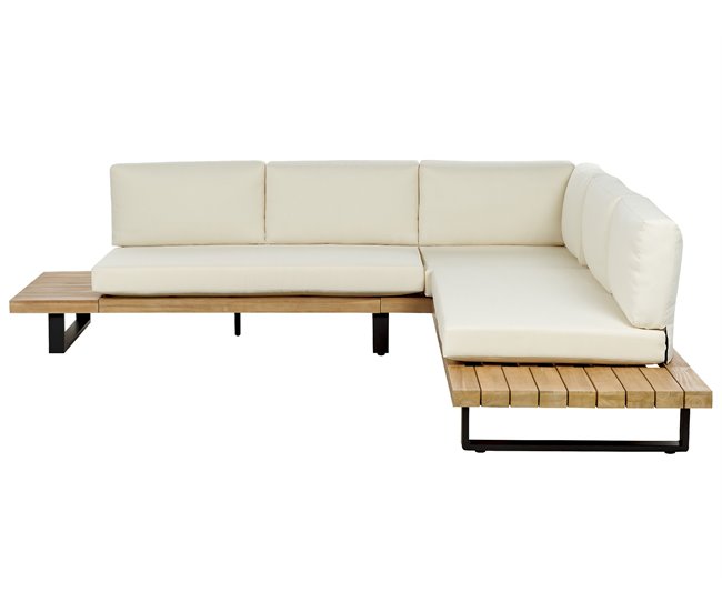Beliani Conjunto lounge MYKONOS Branco/ Bege