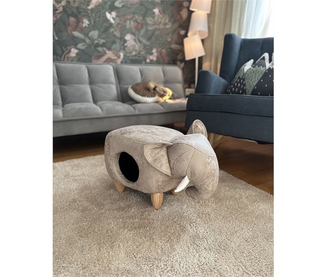 Beliani Puf animal JUMBO Cinza Claro