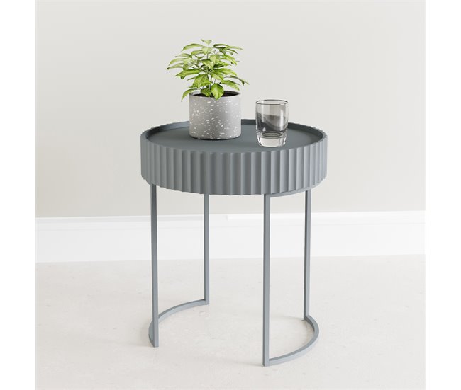 Mesa de apoio Rill redonda [en.casa] 40x40 Branco