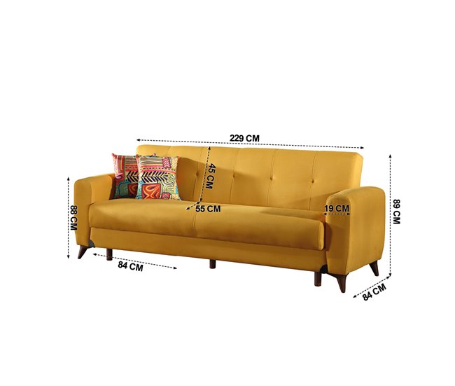 Sofá cama DORIAN Amarelo