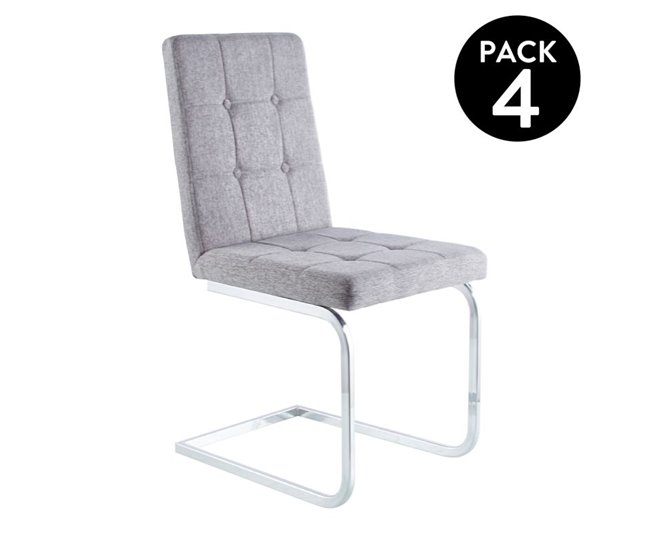 Conjunto de 4 cadeiras de jantar Vaidade Cinza