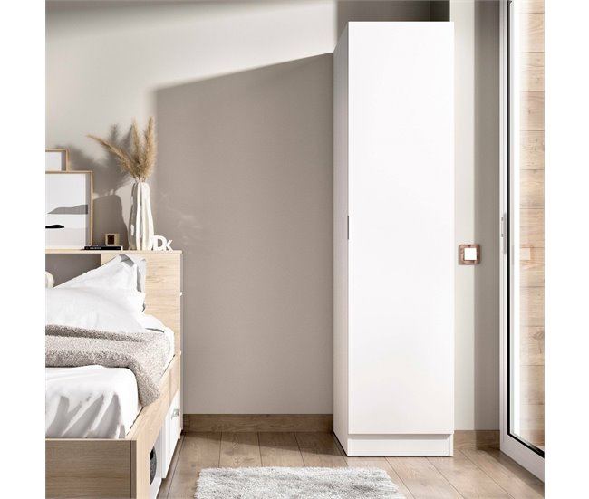 Armário multiuso com 1 porta efeito madeira 41 Branco