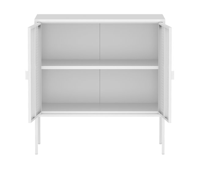 Aparador Castelli com 2 portas de aço perfuradas Branco