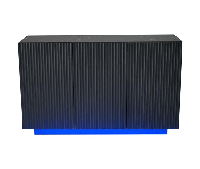 Aparador de mdf com 3 portas Preto