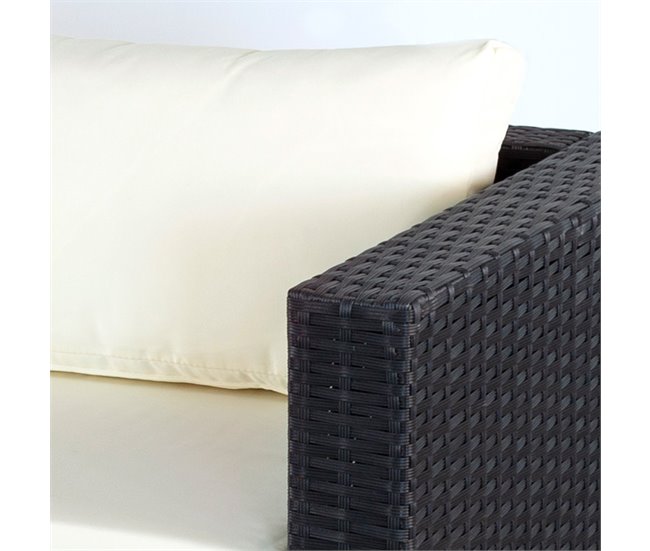 Conjunto de móveis de terraço e jardim vime c/sofá modular e mesa Aktive Antracite