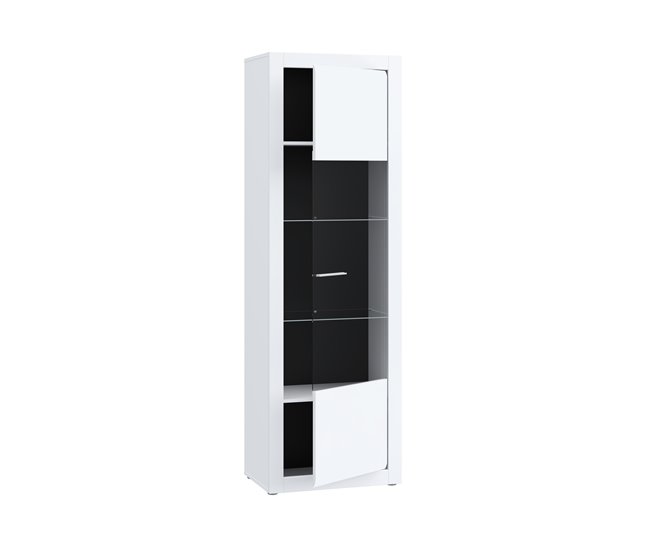 Vitrine alta branco brilhante LIVING Branco Brillo