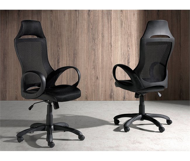 ANGEL CERDA Cadeira de escritório giratória em tecido preto Preto