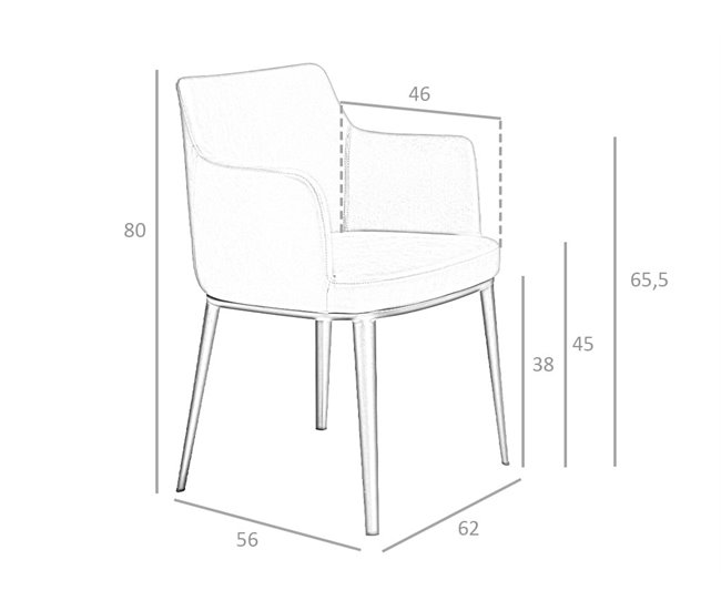 ANGEL CERDA Cadeira em tecido vison Preto