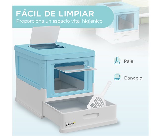 Caixa de Areia para Gatos PP PawHut Azul