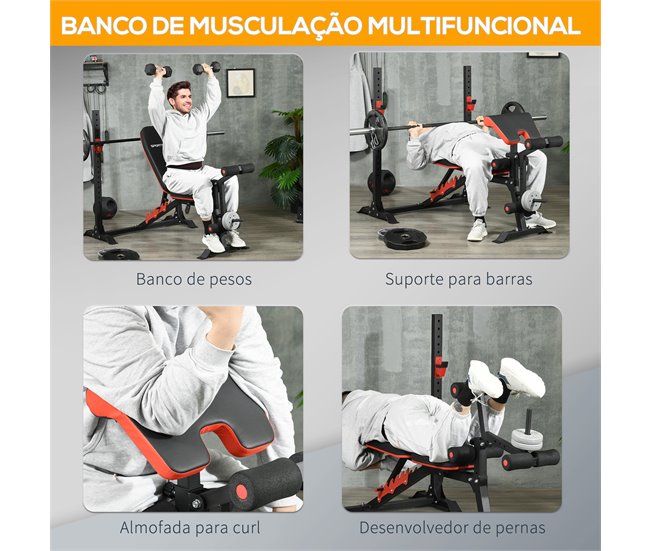 Banco de Musculação Aço e PU SPORTNOW Preto