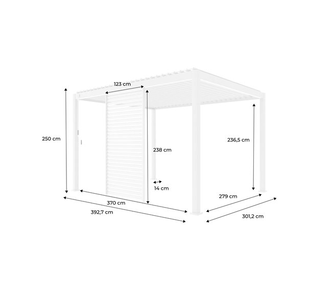 Persiana para pérgula bioclimática Triomphe 123x6 Branco