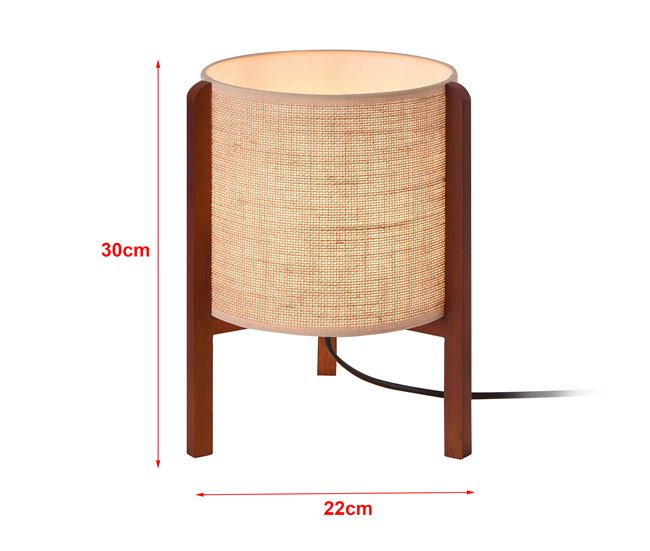 Candeeiro de mesa Solihull 1x E14 40 W madeira + tecido [lux.pro]. Bege