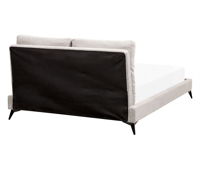Beliani Cama com estrado Bombazine MELLE 155x240 Bege