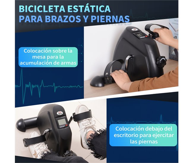 Mini bicicleta Estática TPR PP roda de ferro fundido HOMCOM Preto