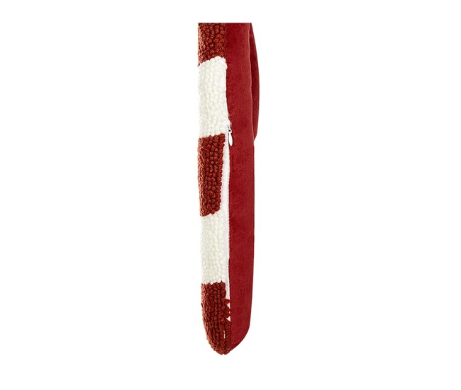 Beliani Almofada decorativa CANDY CANE Branco/ Vermelho