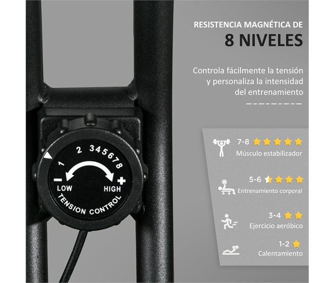 Bicicleta Estática Dobrável Aço, ABS, EVA HOMCOM Preto
