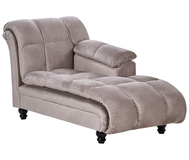 Beliani Chaise longue Poliéster LORMONT Cinza Escuro