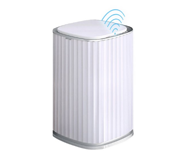 Papel quadrado de cubo de lixo com sensor inteligente Cinza