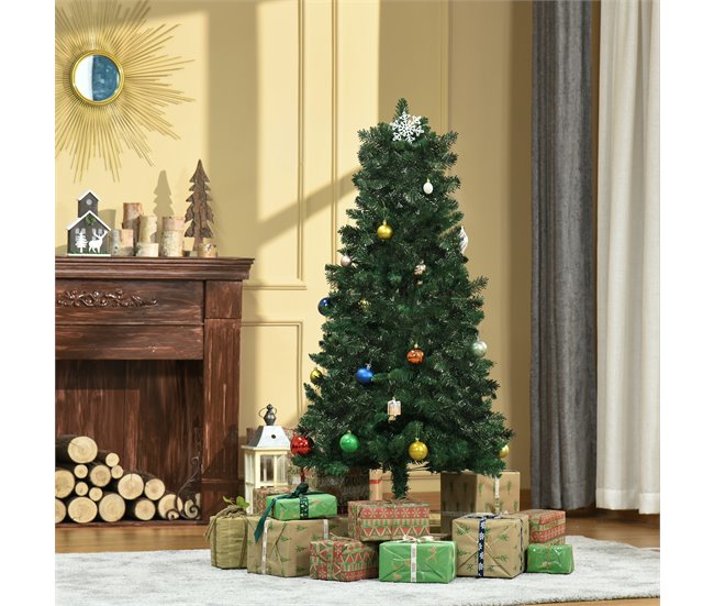 Árvore de Natal PVC, Aço HOMCOM, casa - natal Verde