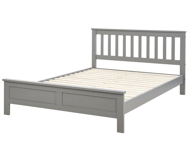 Beliani Cama com estrado Pinho MAYENNE 149x208 Castanho