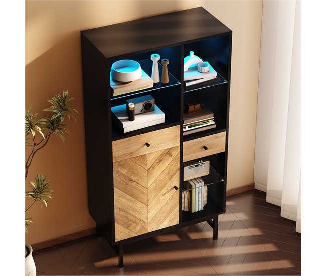 Aparadores Preto/ Madeira