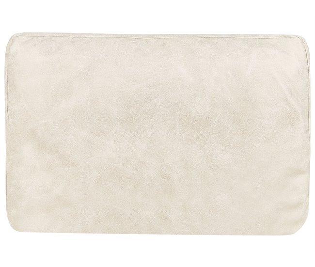 Beliani Chaise longue à direita Pele sintética REBAIS Bege