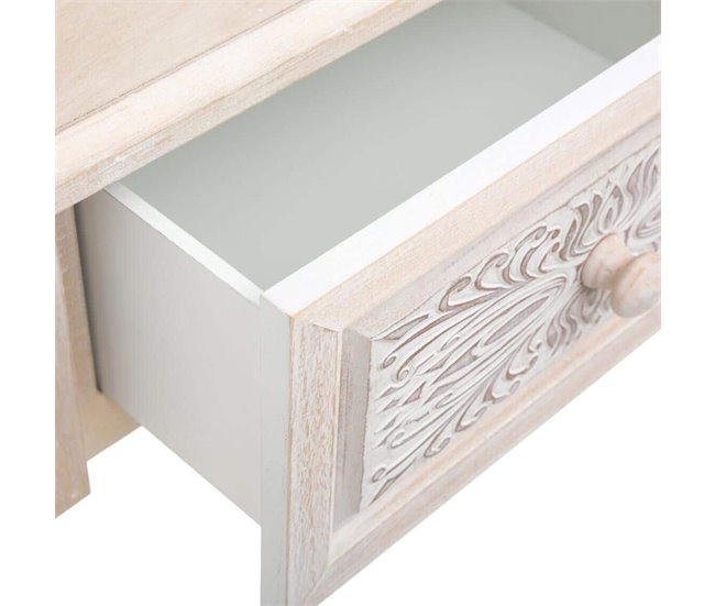 Mesa de cabeceira estilo artesanal Branco