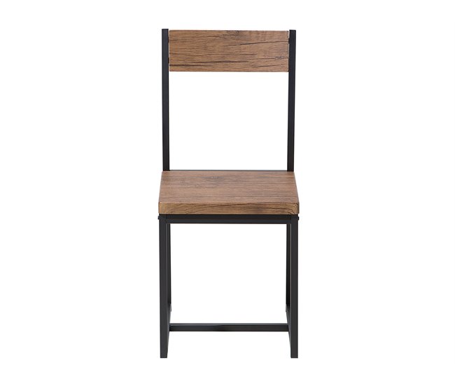 Conjunto de 4 cadeiras de jantar LAREDO Castanho/Preto Castanho