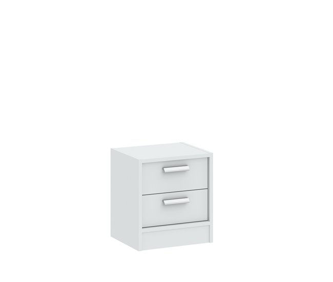 Mesa de cabeceira 2 gavetas cor branca LEADER  Branco