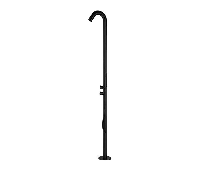 Chuveiro de jardim em aço inoxidável ALGHERO 316L com misturadora e chuveiro manual, preto cetim Preto