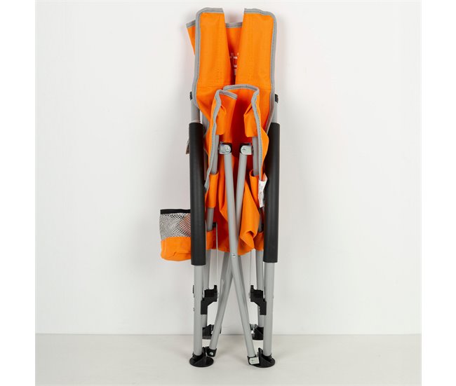 Aktive Pack 4 cadeiras de praia dobráveis baixas com porta-copos Laranja