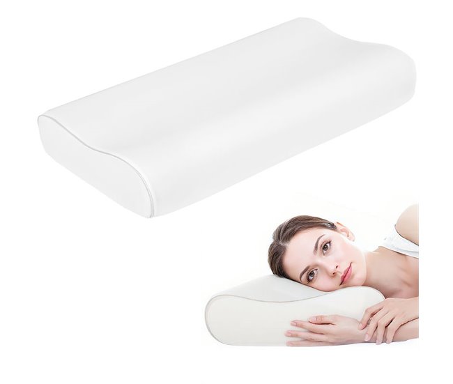 Almofada Viscoelástica Espuma Viscoelástica e Poliéster HOMCOM Cru