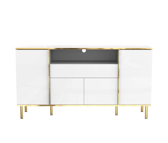 Aparador moderno e luxuoso com iluminação LED Branco